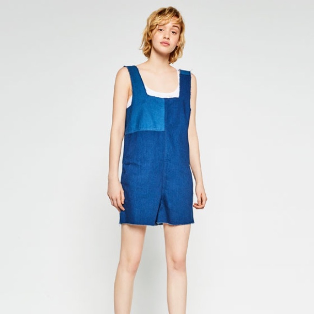 Zara Blue Denim Romper